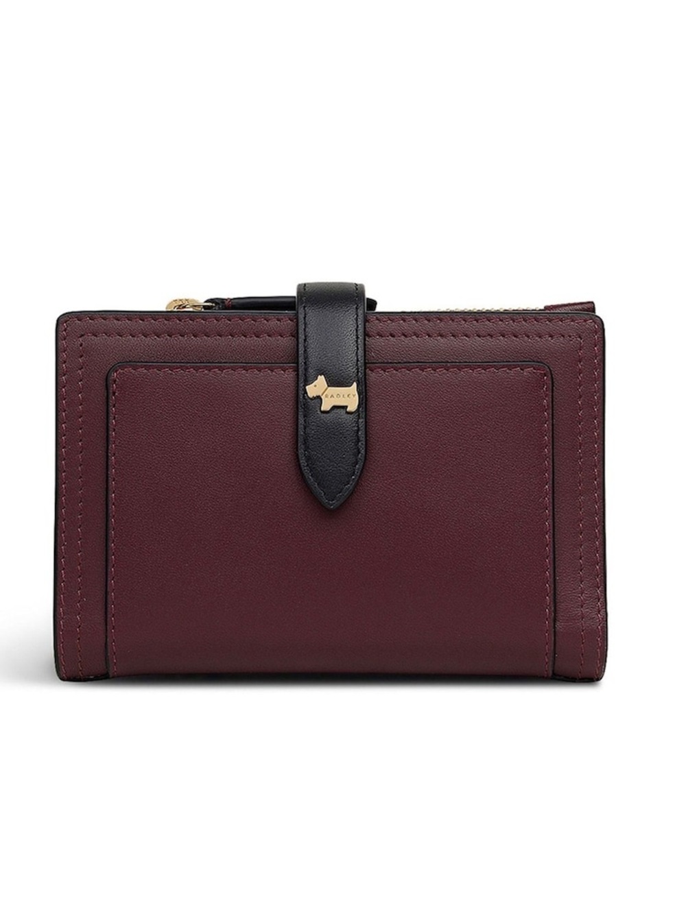 RADLEY LONDON Burgundy and Black Leather Tab Wallet Brand New With Original Bag